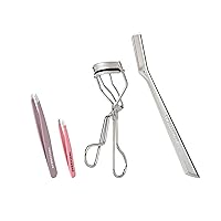 Tweezerman Eyebrow, Eyelash and Skincare Bundle- Featuring Stainless Steel Product