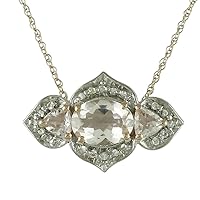 Morganite Natural Gemstone Oval Shape Pendant 925 Sterling Silver Wedding Jewelry | Yellow Gold Plated