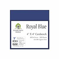 Royal Blue Cardstock - 4 x 4 inch - 65Lb Cover - 100 Sheets - Clear Path Paper