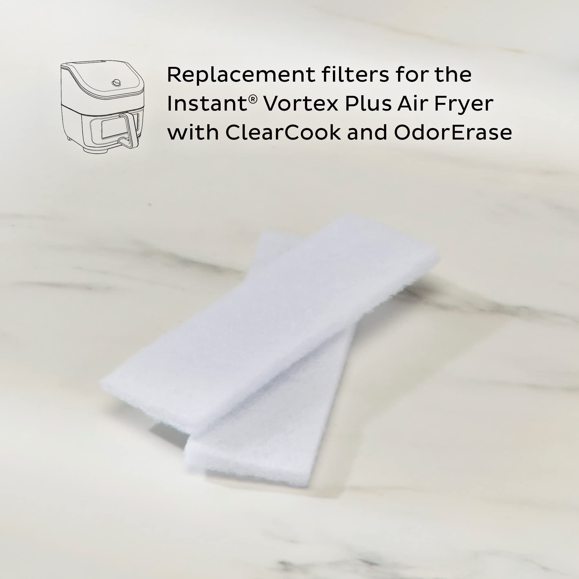 Replacement Filter for 6QT vortex Plus air fryer with ClearCook and OdorErase, From the Makers of instant Pot