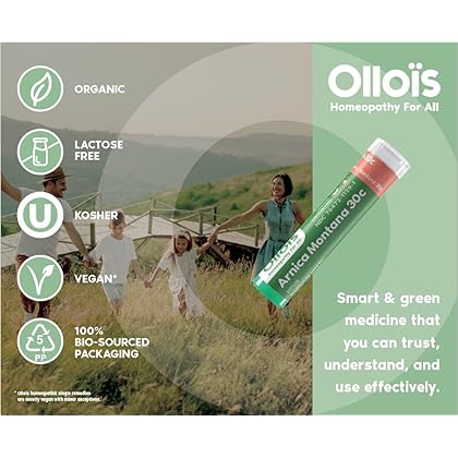 OLLOIS Vegan Arnica Montana 30c Organic, Lactose-Free Homeopathic Medicine, 80 Pellets (Pack of 1)