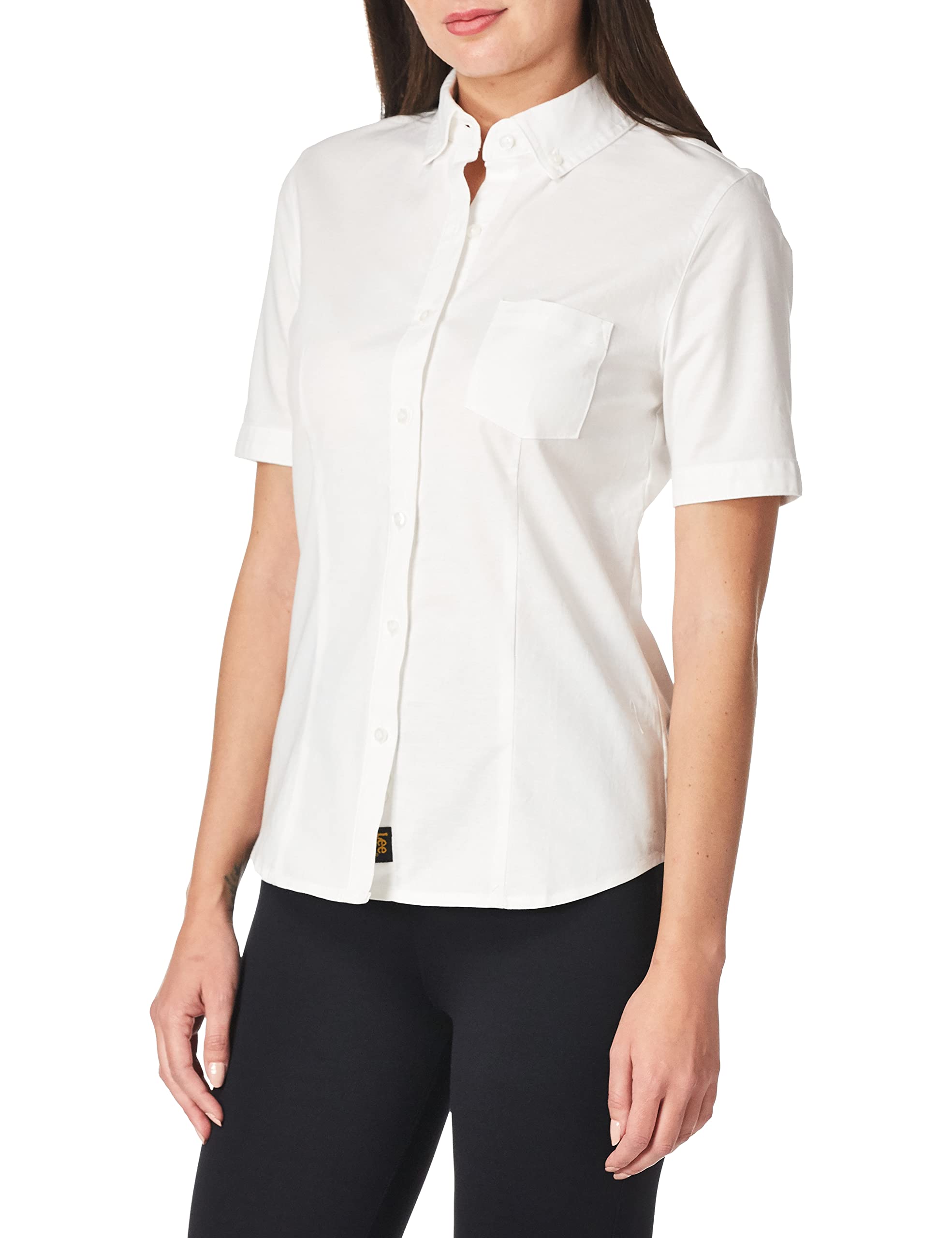 Lee Uniforms Junior's' Short-Sleeve Stretch Oxford Blouse