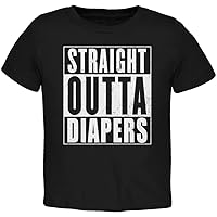 Old Glory Straight Outta Diapers Black Toddler T-Shirt - 3T