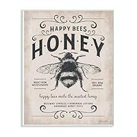 Honey Bee Rustic Farm Textured Word Design Wall Plaque, 10 x 15, Multi-Color