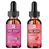 Sea Moss Liquid Drops - Black Seed Oil & Irish Sea Moss Gel with Burdock Root Bladderwrack, Elderberry, 6X Stronger Qrganic Seamoss Raw for Immunity Booster, Joint & Thyroid, Digestive