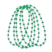 Pack of 36 Pot Leaf Bead Necklaces Green