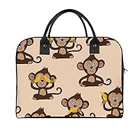 Monkey Love Banana Large Crossbody Bag Laptop Bags Shoulder Handbags Tote with Strap for Travel Office