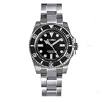 Cronos Sub Diver Men Watch No Date NH35 Sapphire Crystal Ceramic Bezel 20 ATM Glideclasp Automatic Wristwatches