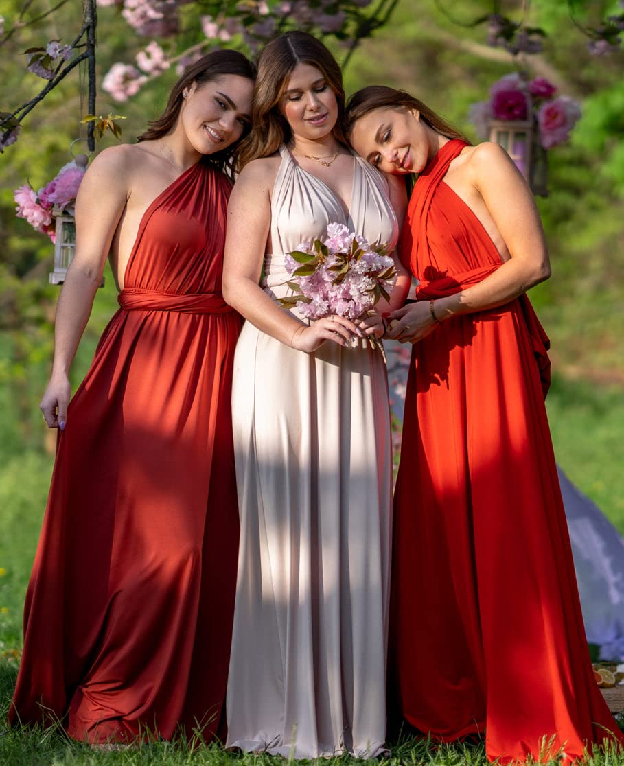 Taniri Infinity Dress - Convertible Multiway Maxi Long Transformer Gown Dress - Bridesmaid Bridal Party Wedding - Strap Wrap