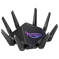 ROG Rapture GT-AX11000 Pro Tri-Band WLAN Gaming Combinable Router (Tethering as 4G and 5G Router Replacement, WiFi 6, 2.5G Port, 10G Port, ASUS RangeBoost Plus, 5.9GHz, Ai Mesh)