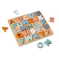 Janod Sweet Cocoon Wooden Alphabet Learning Puzzle with ABC Letters and Chalkboard - Ages 2+ - J04412