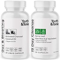 15 Day Cleanse & Activated Charcoal Pills for Gas & Bloating and Body Detox