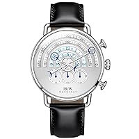 I&w Men's Quartz Chronograph Watch with Calfskin Band
