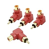 Uxcell 014065 Male to Female Right Angle Audio Video Adapter (Pack of 4)
