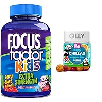 Focus Factor Kids Extra Strength Daily Chewable Brain Health Support + OLLY Kids Chillax Calm Chews, 50 Count