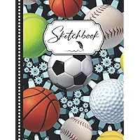 Sketchbook: Lovely Boys Sports Cover, Sketchbook Notebook, Just use your imagination to create your own art. 8.5 x 11in , 110 Pages.