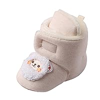 Baby Boys Girls Cozy Fleece Boots Non Skid Socks Fleece Cartoon Booties Toddler Newborn Walking Crib Shoes