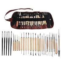 yghlh Art Supplies 27-Piece Roll Pack Pottery Tools Clay Sculpture Clay Carving Knife Multi-Functional Set