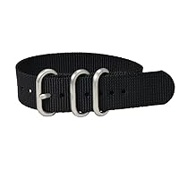 Clockwork Synergy® - 3 Ring Heavy NATO Brushed Steel Watch Strap Bands