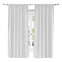 ChadMade Soundproof Energy Saving Polyester Cotton Silk Solid Curtain Egg White 84