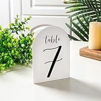 UNIQOOO 20 Pcs Acrylic 5x7 White Arch Table Sign for Wedding, 1/8 in Thick, DIY Blank Arch Sign Sheet Perfect for Decoration, Party,Anniversary, Event, Base NOT Included