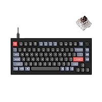 Keychron V1 75% Wired Mechanical Keyboard, QMK/VIA Programmable, Hot-swappable K Pro Brown Switches, Compatible with Mac Windows Linux - Carbon Black