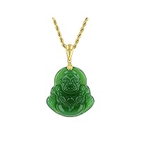 Laughing Buddha Green Jade Pendant Necklace Rope Chain Genuine Certified Grade A Jadeite Jade Hand Crafted, Jade Necklace, 14k Gold Filled Laughing Jade Buddha Medallion