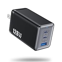USB C Charger 128W Wall Charger,(GaN III)3 Port Fast Charging Station,65W Foldable Wall Charger Adapter for MacBook Pro/Air,HP,ThinkPad,Dell XPS,iPhone 15/14,Pro,iPad Pro/Air,Galaxy S23,Steam Deck,etc