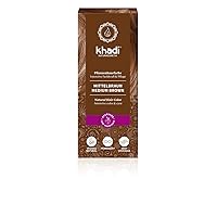 khadi MEDIUM BROWN Natural Hair Color, Plant based hair dye for lively warm cinnamon to strong, deep medium brown 100% herbal, vegan, PPD & chemical free, natural cosmetic for healthy hair 3.5oz