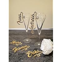 Gold acrylic glass decor,Name Place Tag Card, Rustic Wedding Favours,Party Decor,Set of 1.