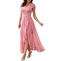 Women's Summer Dresses 2024 Evening Party Wedding Bridesmaid Chiffon Lace Ball Gown Long Dress Beach, S-XL