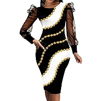 sexycherry Women Sexy Bodycon Dresses Clubwear Elegant Long Sleeve Church Pencil Cocktail African Dress with Zipper