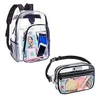 Clearworld Clear Fanny Pack,Heavy Duty Clear Backpackwith Adjustable Strap,Fashion Belt Bag for Festival, Games,Travel and Concerts