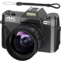 Digital Camera for Photography and Video,VJIANGER 1080P 24MP Vlogging Camera with TF Card, 2 Batteries,16X Digital Zoom,3-inch-Black7