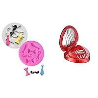 2 Pack Of Silicone Mini Cake Baking Molds & Strawberry Slicer Kitchen Gadget