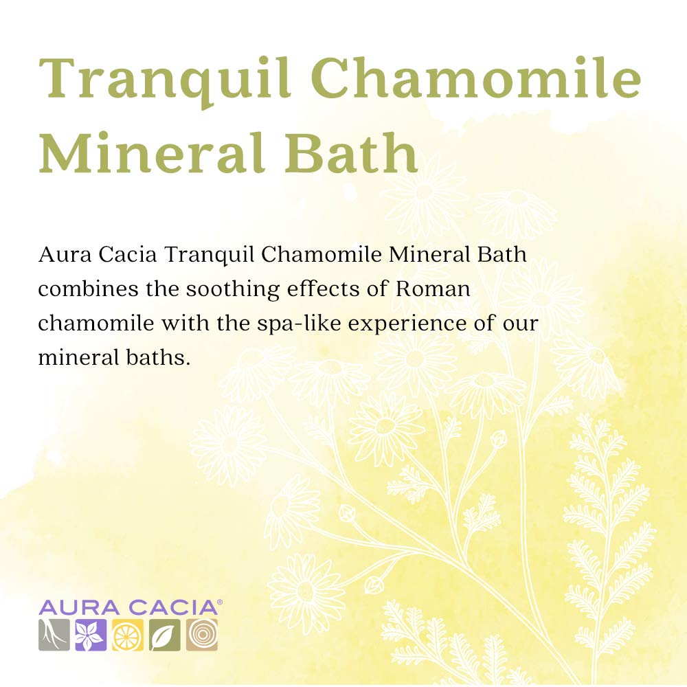 Aura Cacia Tranquil Chamomile Mineral Bath | GC/ MS Tested for Purity | 70.9g (2.5 oz.)