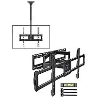 PERLESMITH Ceiling TV Mount for 26-65 inch TV up to 110lbs, Max VESA 400x400mm PSCM2, Full Motion TV Wall Mount for 50”-90” TVs up to 165lbs, Max VESA 800x400mm PSXFK1