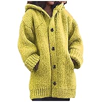 Women Oversized Knit Tops Open Front Button Sweater Jacket Chunky Warm Knitwear Batwing Cardigan Sweaters for Women