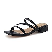 CUSHIONAIRE Women's Newport low block heel sandal +Memory Foam and Wide Widths Available