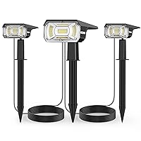 NESENNI Solar Spot Lights Outdoor 100Leds, IP68 Solar Spotlights Outdoor with 9.8ft Cables, [3-IN-1/3 Modes] USB&Solar Powered Outdoor Lights, 360°Rotatable Outdoor Solar Lights with 3.5W Solar Panel