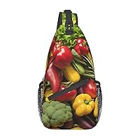 Fruits And Vegetables Cross Chest Bag Diagonally Multi Purpose Cross Body Bag Travel Hiking Backpack Men And Women One Size