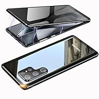Magnetic Privacy Case for Samsung S24 Ultra,Anti Peeping Screen Protector Double-Sided Tempered Glass Metal Bumper Anti SPY Cover,360 Degree Full Body Phone Case for Samsung Galaxy S 24 Ultra,Black