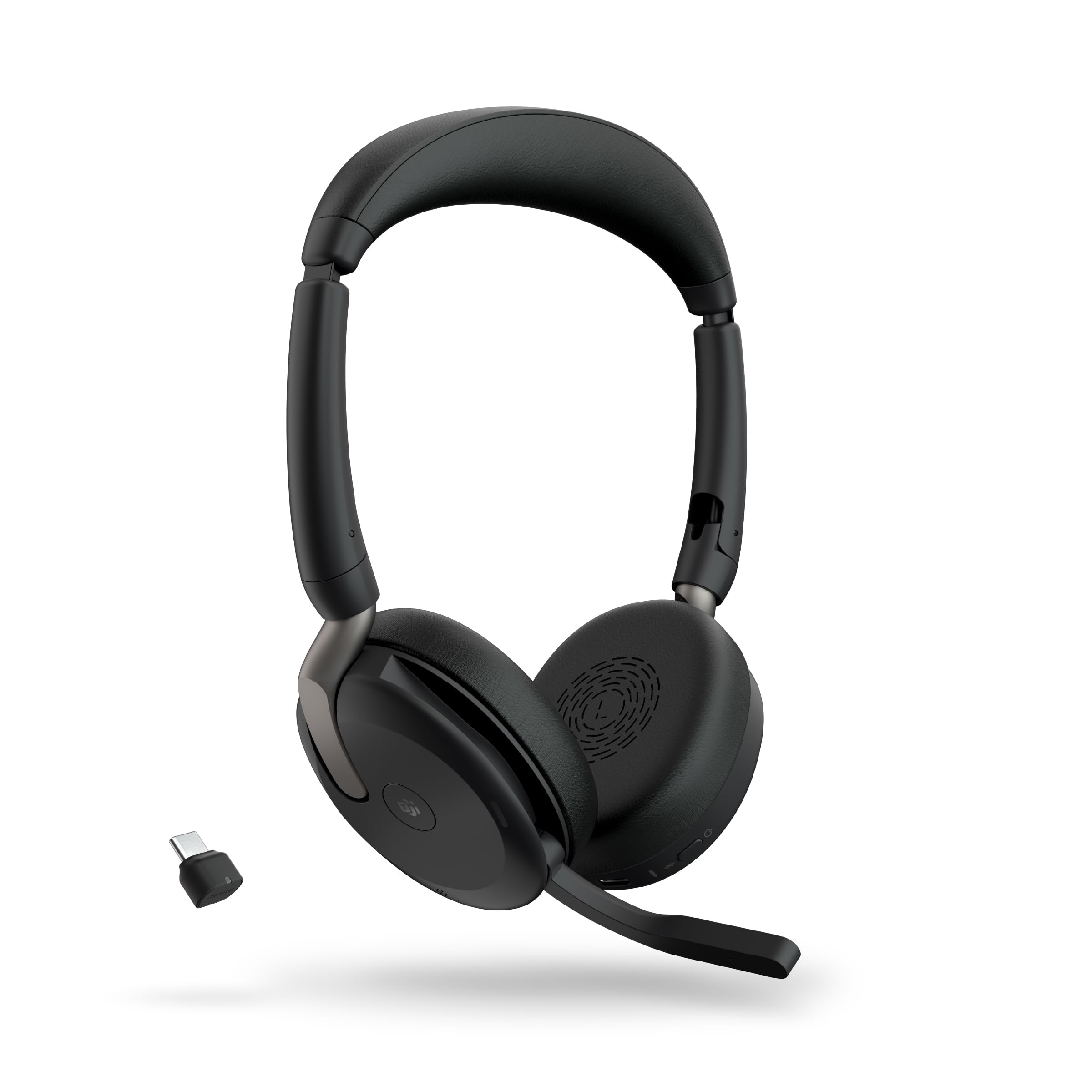 Jabra Evolve2 65 Flex Wireless Stereo Headset - Bluetooth, Noise-Cancelling ClearVoice Technology & Hybrid ANC - Certified for Microsoft Teams - Black