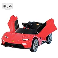 Kids Ride On Car, Licensed KTM 12V Electric Sports Car with Remote Control, Battery Powered Sports Car, Sound System, Scissor Doors, Seat Belt for Boys Girls