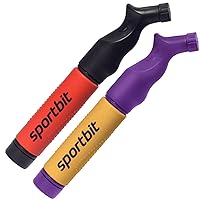 SPORTBIT Duopack Ball Pumps - Push & Pull Inflating System - Great for All Exercise Balls - Volleyball Pump, Basketball Inflator, Football & Soccer Ball Air Pump - Comes with Needles Set, Red + Purple