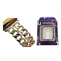 DSAAplus 42mm Gold Chain(M/XL) With Matching Case Cover For Apple Watch Band Strap