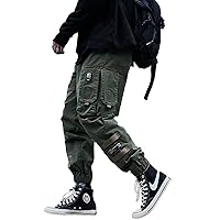 Mens Stylish Hip Hop Joggers Techwear Cargo Pants Streetwear Fashion Pants for Men