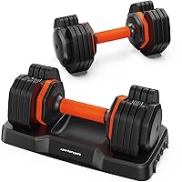 Sportsroyals Adjustable Dumbbells 25LB Single Dumbbells Weights, 5 in 1 Free Weights 5/10/15/20/25lb Dumbbell with Anti-Slip Handle, Suitable for Home Gym Exercise Equipment