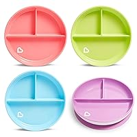 Munchkin® Stay Put™ Divided Section Toddler Plates, Colors May Vary