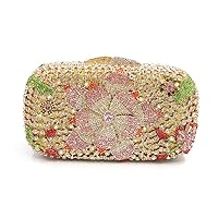Crystal Purse Ms. Gala Pack Diamond Flower Crystal Wallet Crystal Handbag Bag Baby Wedding Party Wallet Wallet (Color : 01)